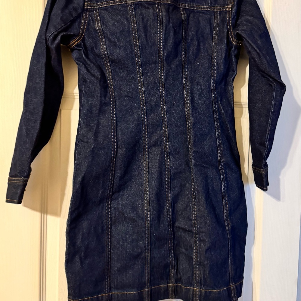 LOFT Dark Blue Long Sleeve Denim Dress - Picture 4 of 10